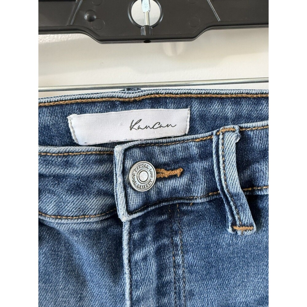 Kancan High Rise Wide Leg long Jeans Medium Wash faux front Pocket Size 5/26 - Picture 5 of 5